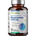 biophix B-3 Nicotinamide 1500 mg 60 정제 최대 힘 - Nicotinic Amide Niacin 자연적인 홍조 자유로운 비타민 공식 - 지원 피부 세포 건강