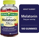 Soring Valley Melatonin Gummies, 비 GMO, 딸기 풍미, 5 mg, 180 조사