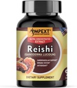 Reishi 버섯 추출물 - 프리미엄 품질, 과일 보디, 산화 방지제, Pmonotes Longevity, 면역 부스터, 에너지 및 활력, 피로 제거, 90 Veg 모자.