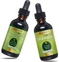 Go Nutrients 액체 클로로필 & 셀렌 200 mcg 보충교재 | 효모 자유로운 액체 하락, 셀렌 하락, 초본 보충교재 | 나트륨 구리 클로로필린 보충교재, 클로로필 액체 하락