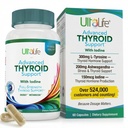 Iodine Ashwagandha 비타민 B12 아연과 셀레늄을 가진 매일 Thyroid Boost 고급 공식 및 에너지 대사와 초점 60 캡슐
