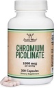 건강한 무게 관리를 위한 크롬 Picolinate 1000mcg (높은 흡수 및 생물 분해성) (300 Vegan 안전한 캡슐, 비 GMO, 글루텐 자유로운) 두 배 목제 보충교재에 의하여