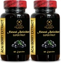 ACAI 베리 추출물 - 브라질의 Superantioxidant, Optimal 면역 시스템 지원을위한 Superfoods 공식, 매일 웰빙 지원 - 2 병 120 캡슐
