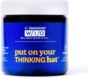 Swanson WIO는 Thinking hat Brain Health, Concentration, Better Focus, Ginkgo Biloba + Neurofactor Coffee Fruit, Vegan, Non-GMO, Wellness, 30 Veggie 캡슐 (30 일 공급)에 넣어