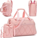 핑크 여성 40L 체육관 Duffel with Shoe Compartment - Weekender Overnight Bag - 개인 아이템 여행 운동 토트