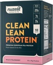 Nuzest - Pea Protein Powder - Clean Lean Protein, Premium Vegan Plant 기반 단백질 분말, Dairy Free, Gluten Free, GMO Free, Protein Shake, Wild Strawberry, 0.9 oz, (10 포장)