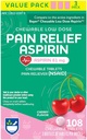 Rite Aid 성인 낮은 복용량 아스피린 81 mg, Chewable Tablets Pain Reliever, Cherry flavor, 3 병, 36 개 각 (108 개 총) | Chewable Aspirin Regimen | 두통 구호 | 성인용 아스피린 81mg