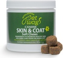 개를위한 알레르기 및 이치 구호 - 피부 & 코트 소프트 체스 w / Omega-3, 생선 기름, 바이오틴, 콜라겐 - 셰딩 감소, 건강한 피부를 촉진 & 빛나는 모피 - 60ct