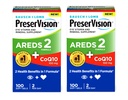 PreserVision Eye Vitamin & Mineral Supplement AREDS 2 공식 + CoQ10, 2-in-1 건강 혜택, 100 Softgels (2 일당) 팩 2