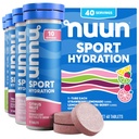 Nuun Sport Proactive Hydration, 혼합 맛, 4 팩 (40 서빙)을위한 전해질 정제