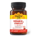 Country Life® Vegan K2-500 mcg, 60 Ct. Chewable 정제. Strawberry 풍미 - 공인 글루텐 무료 - AVA에 의해 인증 된 채식 - Bone Health 지원
