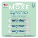 MOXE Migraine Relief Nasal Inhalers, Headaches & Tension Relief, 휴대용 Aromatherapy, 사용하기 편한, 순수한 & Undiluted, Peppermint, Spearmint, Eucalyptus, 차 나무, 미국, 3 팩