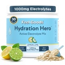 굿즈 하이드로션 영웅, 1,000mg 전해질 분말, 설탕 무료, 마그네슘, 유기 알로에 Vera, 유기 알로에, L Theanine, 비타민 C & B12, 비 GMO, 케토, 비건 | 레몬 라임, 30 인분