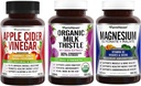 FarmHaven Apple Cider Vinegar 캡슐 Ginger & Magnesium Glycinate & Malate Complex w/Vitamin D3 & 우유 이틀 캡슐