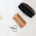 Beard Grooming Kit, Beard Care Set, Men's Grooming Kit, Beard Trimming Kit, Natural Boar Bristle Brush 및 Pear Wood Comb Set for Men - Beards 및 Mustaches를위한 듀얼 액션 Grooming