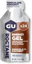 GU Energy Roctane Ultra Endurance Energy Gel, Vegan, Gluten-Free, Kosher 및 Dairy-Free On-The-Go Sports Nutrition for Running, Biking, 하이킹 또는 스키, 초콜릿 코코넛, 24-Count