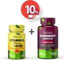 ORZAX 비타민 D3 10000 iu Elderberry 캡슐, 2000mg Sambucus, 번들