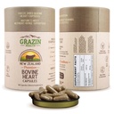 잔디 볶은 동결 건조 Bovine Heart & Liver 캡슐 3000 mg 서빙 당 | 자연 심장, 에너지 및 면역 지원을위한 CoQ10, 철, 아연 및 B12 보충