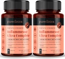 Pureclinica Inflammease Ultra Complete (Resveratrol, Ginger, ALA, Spirulina, Curcumin- 5 보충제) 1305mg x 180 정제 - 2 병 90 정제 - 6 개월 공급!