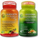 Immune & 셀룰러 지원 번들 – Bromelain, 비타민 C 및 아연 전체 식품 복합체 - Vegan, Non-GMO, Clean Daily Wellness Support를 가진 Liposomal 글루타티온 500mg