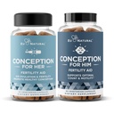 Conception Fertility for Her & Him Bundle - 여성 및 남성에 대한 불임 보충 교재 - Prenatal Vitamins - 호르몬 균형, 사이클 일관성, Aid Ovulation - 120 조사