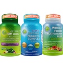 Hormonal Balance & Digestive Health Trio – BioPerine® & Crucshed Veggies + 3-in-1 Probiotic with Prebiotic and Enzymes + 전체 식품 Multivitamin with Iron – Vegan Wellness Support