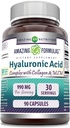 MSM, 교원질 유형 I & III, 및 비타민 C를 가진 굉장한 공식 Hyaluronic 산 최고 복잡한 | 990 Mg | 90의 캡슐 보충교재 | Non-GMO | 글루텐 | 미국에서 만드는