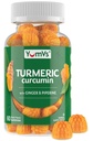 Curcumin Turmeric Gummies - 여분의 강도 2000mg 8 : 1 블랙 페퍼 및 Ginger와 심황 보충 Gummies - Vegan Non-GMO 합동 지원 Chewables - 복숭아 맛, 60 조사