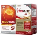 LABO 영양 VesseCLEAR EX + NeuroREGAIN : Nattokinase NSK-SD, Elastin F for Clean & Flexible Blood Vessel, 심장 혈관 및 순환 지원, 뇌 악화를위한 Scallop-derived PLASMALOGEN