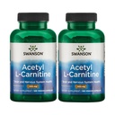 Swanson Acetyl-L-Carnitine - Amino Acid Supplement 승진 Cognitive Health & Muscle Support - 자연 공식은 Nervous 시스템 건강을 홍보 할 수 있습니다 - (100 Veggie 캡슐) (2 팩)
