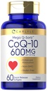Carlyle CoQ10 600 mg Softgels | 60 개 | 메가 Q-Sorb Coenzyme Q-10 | 블랙퍼 추출물 | Non-GMO & 글루텐 무료 보충