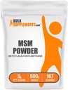 BulkSupplements.com MSM 분말 - Methylsulfonylmethane, MSM 보충교재, 영양 보충교재 - 글루텐 무료, 서빙 당 3g, 500g (1.1 lbs) (1의 포장)