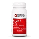 생명 균형을위한 PROTOCOL - K2 MK-7 및 D3 - 관 건강 및 구조 지원, 뼈 힘, 식욕 억제제, 천연 체중 감소, 칼슘 흡수 지원 - 60 Veg 캡슐