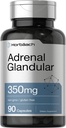 Horbäach Raw Adrenal Glandular | 350 mg | 90 캡슐 | 비 GMO, 글루텐 무료 보충