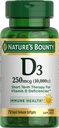 Immune 지원을 위한 성격 Bounty 비타민 D는 건강한 뼈, 10000IU, Softgels, 다색, 10,000 IU, 72 조사 (1의 포장)를 승진시킵니다