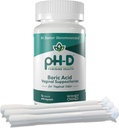 PH-D Feminine 건강 - Boric 산 시동기 뭉치 - PH-D Boric 산 질 좌약 12 조사와 3개의 질 좌약 신청