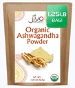 Jiva 유기 Ashwagandha 뿌리 분말 1.25 파운드 (20oz) - 글루텐 무료, 인도 인삼, 원시, 순수, 비 GMO, 실험실 테스트 Ayurvedic 인도 분말