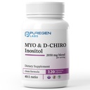 Puregen Labs Inositol 보충 | Myo Inositol & D-Chiro Inositol 2050mg - 120 Veggie Cap | Harmful additives | Non-GMO, NO Gluten and Dairy - 미국에서 제작