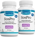 EuroMedica BosPro - Boswellia Serrata 추출물 보충교재 - 건강한 Lung 지원을 위한 규정식 보충교재 - 초본 보충교재 공식 - 60 Softgels, 2 팩 (120 Softgels)