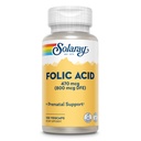 SOLARAY Folic Acid - 비타민 B9 Folic Acid Supplement, Prenatal Vitamin - 혈액 세포 개발 지원 - Vegan, Lab Verified, 60-Day Guarantee - 100 서빙, 100 VegCaps