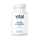 Vital Nutrients Acetyl L-Carnitine 500mg | 뇌, 기억, 그리고인지 지원 보충교재* | Vegan | 글루텐, 낙농장, 콩 무료 | 비 GMO | 60 캡슐