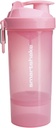 Smartshake O2GO 하나 플라스틱 단백질 셰이커 병 800 ml | 27 oz - 누설 나사에 뚜껑 - BPA 무료 - 유니섹스 - 라이트 핑크