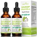 2 팩 Soursop Graviola 액체 드롭 - 300mg Sea Moss & 100mg Elderberry와 혼합 된 2000mg 순수한 Soursop 추출물 - 강력한 세포 지원, 항산화 - Rich, 면역 - Boosting - 4 Fl Oz (120ml) 병
