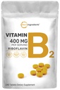 마이크로 성분 리보플라빈 비타민 B2, 서빙 당 400mg, 240 미니 태블릿 | 필수 비타민 B 보충 | 에너지 생산을위한 B 비타민 | 삼키기, 비 GMO에 쉬운