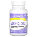 21세기 칼슘 600 플러스 D 플러스 미네랄 캡렛, 120Count (27498)