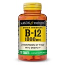 MASON NATURAL B12 1000 mcg 에너지로 음식의 건강한 변환을 위한 빠른 용해 정제, 200 일 공급