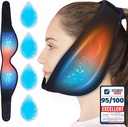Premium 4 Gel Pack Chin Strap Flexible Hot & Cold - Wisdom Teeth Refreezable Face Neck Head Airflow Jaw Bra Reusable Pack for Sleeping TMJ Relief 및 Pain Management Gift 용 아이스 팩