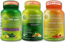 여성 및 남성을위한 총 면역, 호르몬 및 산화 방지제 지원 번 – Liposomal Glutathione 500mg + Liposomal 비타민 C 1500mg + DIM 200mg BioPerine® & Crucshed 전체 식품 - Vegan & Non-GMO