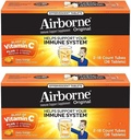 Airborne 험악한 오렌지 Effervescent 정제 비타민 C 1000mg x 36 조사 (2 팩)