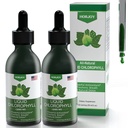 Chlorophyll 액체 방울 - 100 % 천연 에너지 부스터 및 면역 지원 - 내부 탈취제 및 해독 - 고도 Sickness 완화 - 빠른 흡수, Vegan & Non-GMO - 120 서빙 (팩 2)